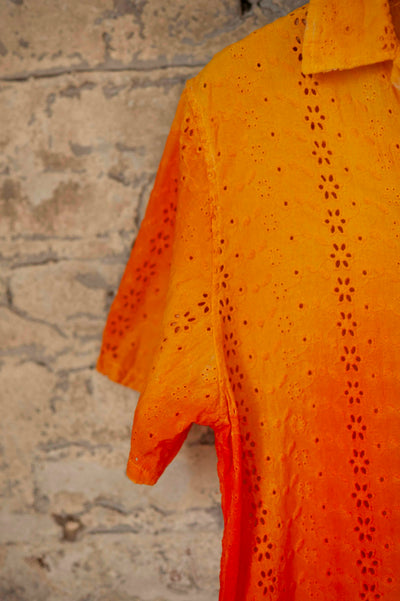 Sunburst Spray Eyelet Camp Shirt