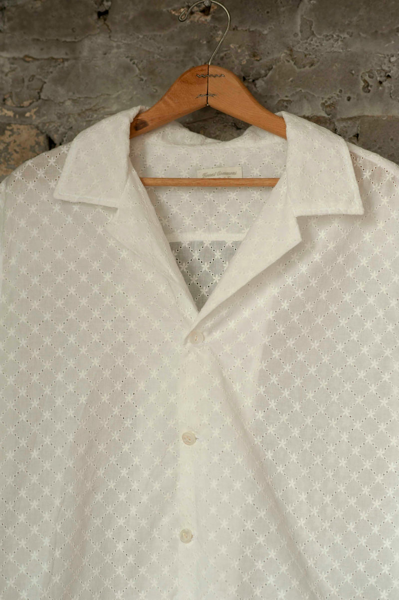 Cotton Eyelet Camp Shirt