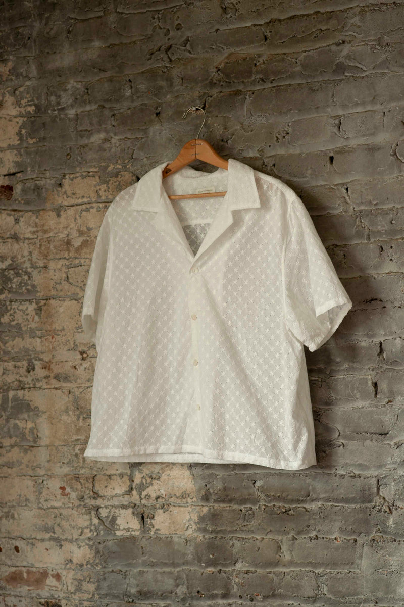 Cotton Eyelet Camp Shirt
