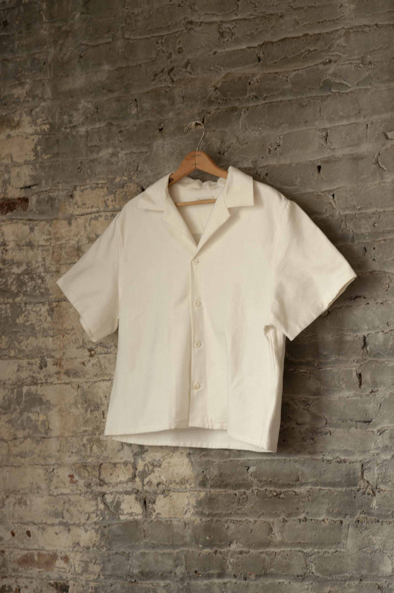Denim Camp Shirt in White