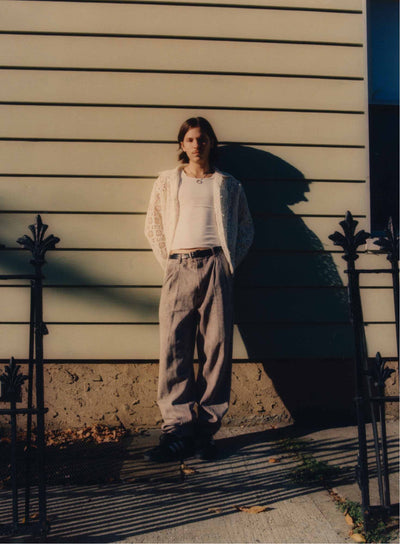 Lace Tablecloth Longsleeve Camp Shirt