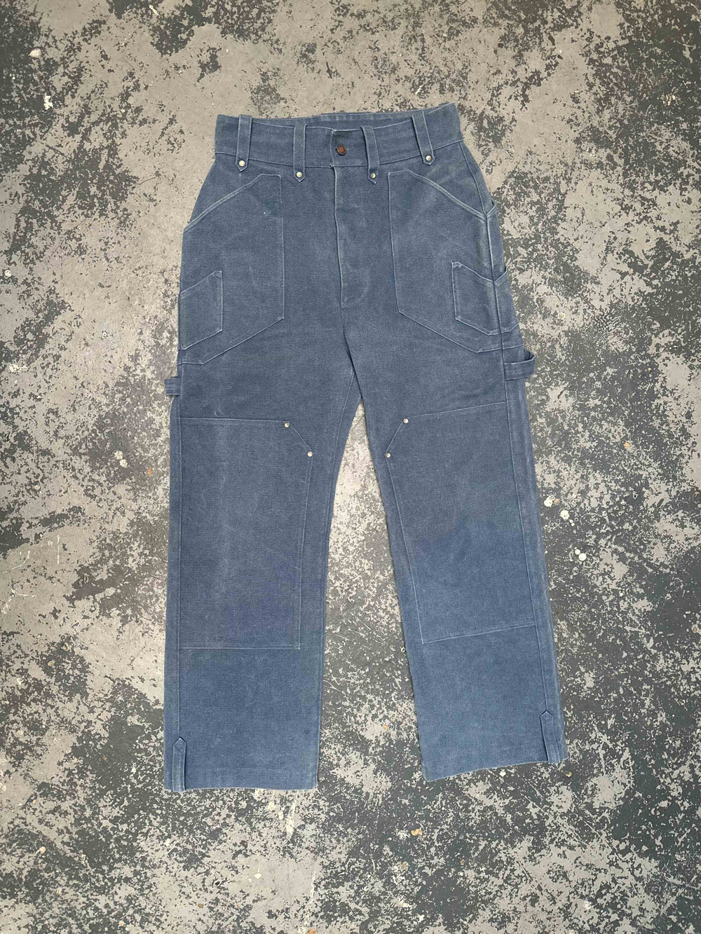 Stonewashed Utility Pocket Pant in Nickel Blue