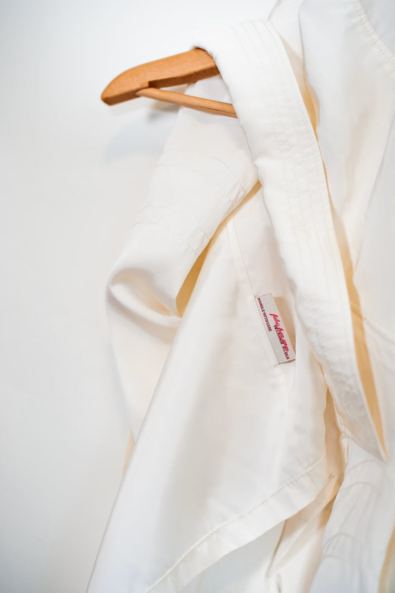 Western Silk Camp Shirt in Ivory