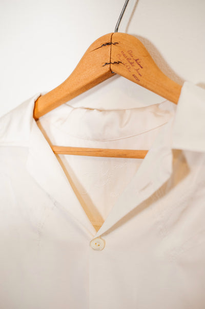 Western Silk Camp Shirt in Ivory
